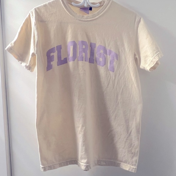 Fresh Cut Flowers Cream and Lavender Varsity Tee - Picture 2 of 6